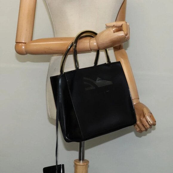 Salvatore Ferragamo Hand Bag Leather Black Auth - Picture 1 of 16